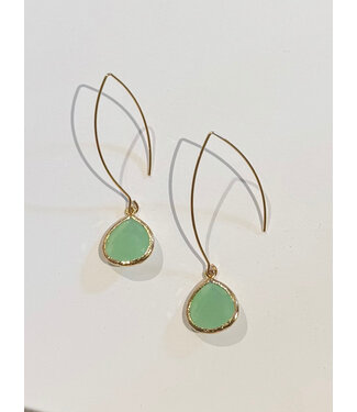 Laura McClendon Mint Stone on Long Wire Earring