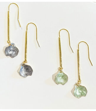 Laura McClendon Mint Enamel Thumbprint Earring