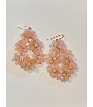Laura McClendon Blush Beaded Teardrop Earrings