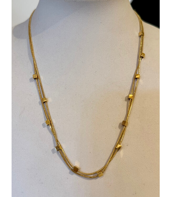 Double Cubed Short Necklace