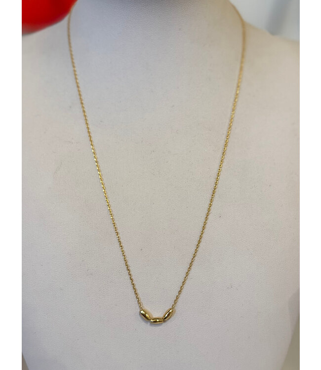Gold Rice Short Necklace