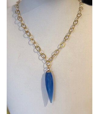 Laura McClendon Dark Blue Pointed Stone Necklace