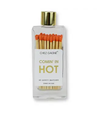 Chez Gagne Coming in Hot- Glass Bottle Matches