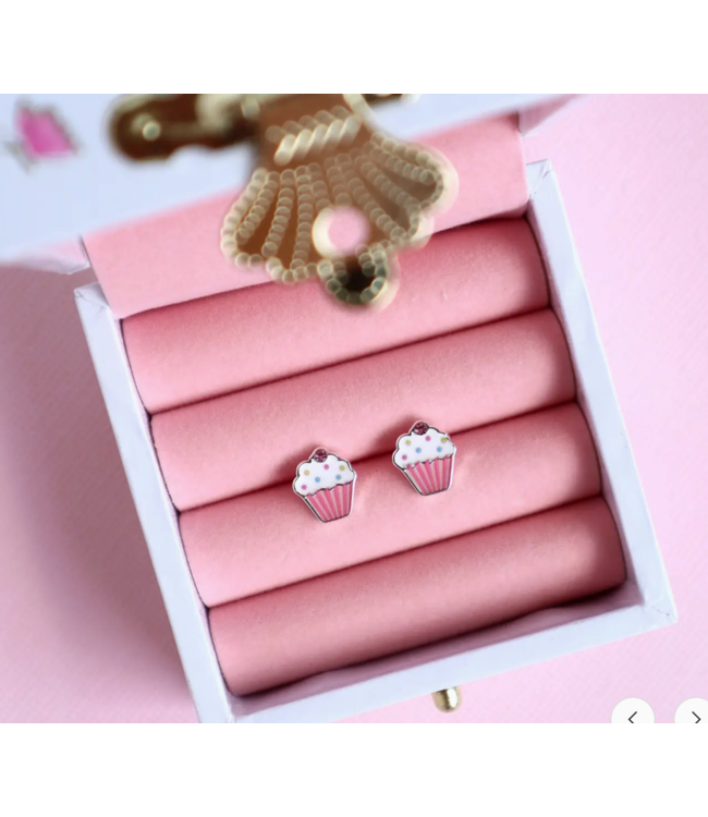 Tea Party Cupcake Earrings in Box