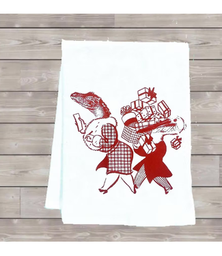 Monique Perry Pelican and Alligator Shopping Tea Towel
