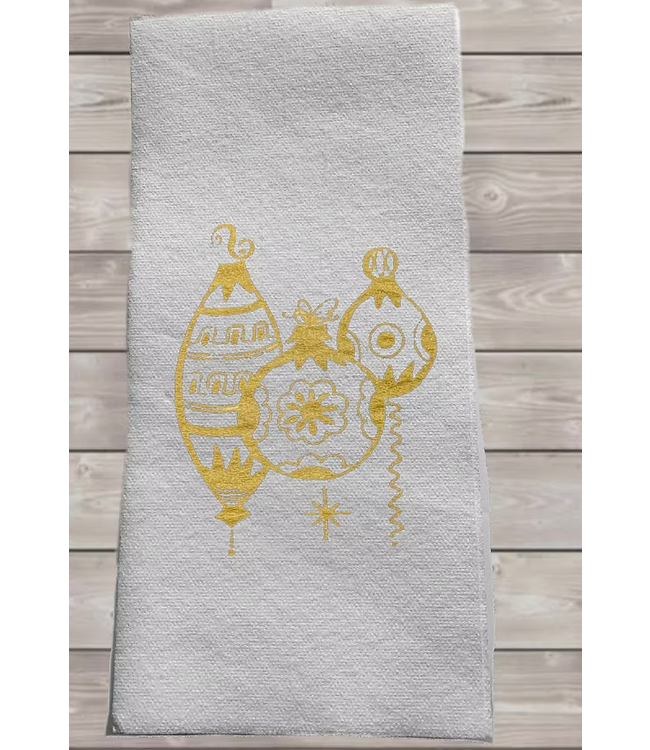 Mid Century Modern Ornaments Tea Towel