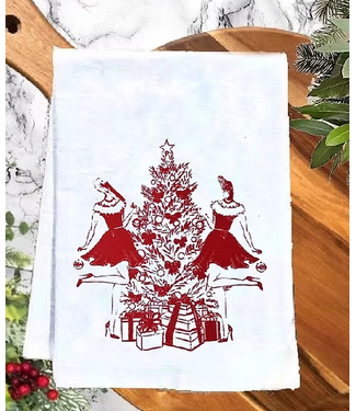 Monique Perry Alligator & Pelican Decorate Tree Tea Towel