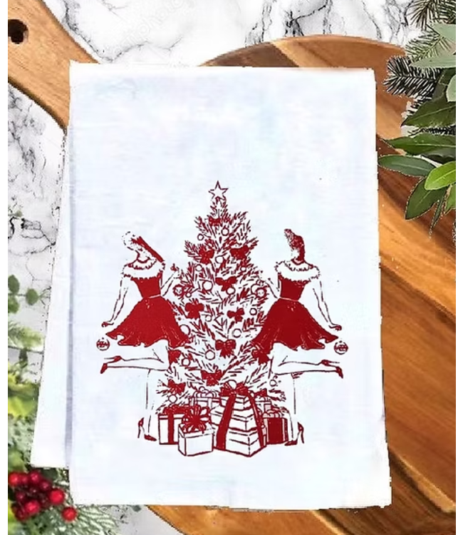 Alligator & Pelican Decorate Tree Tea Towel