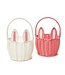Hand-Woven Faux Wicker Easter Bunny Basket Pom-Pom Tail and Handle