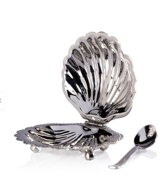 Zodax Cap Ferrat Fan Shell Lidded Bowl with Spoon