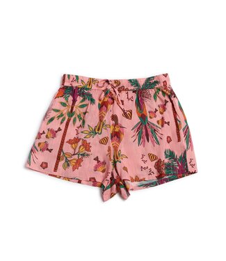 Two's Company Pink Tropical Drawsting Shorts