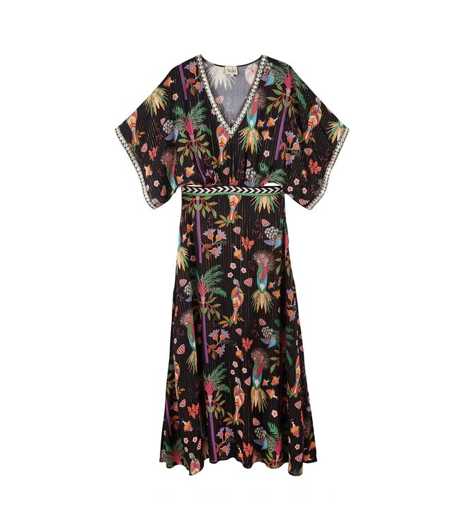 Black Tropical Mandel Dress