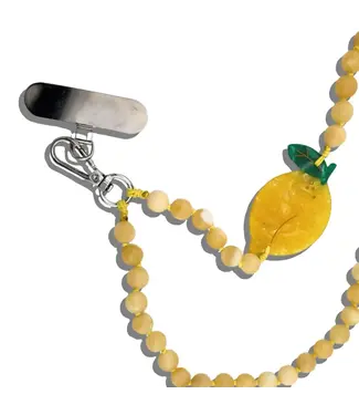Solar Eclipse Hand-Painted Lemon Gemstone Bracelet Phone Chain