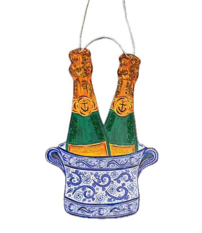 Cynthia Kolls Champagne Chinoiserie Door Hanger