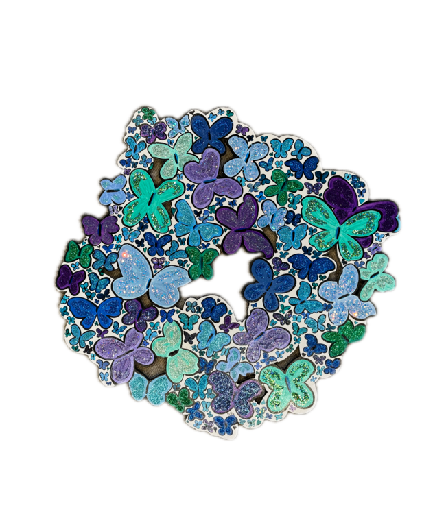 Cynthia Kolls Painted Wood Butterfly Wreath