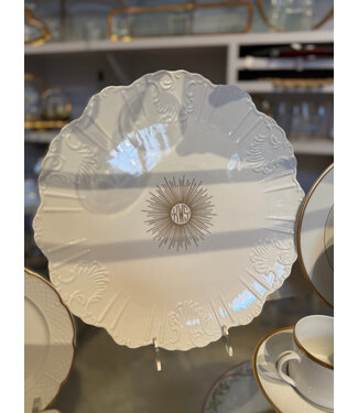 Pickard Signature Gold Pierced Round Platter with Monogram