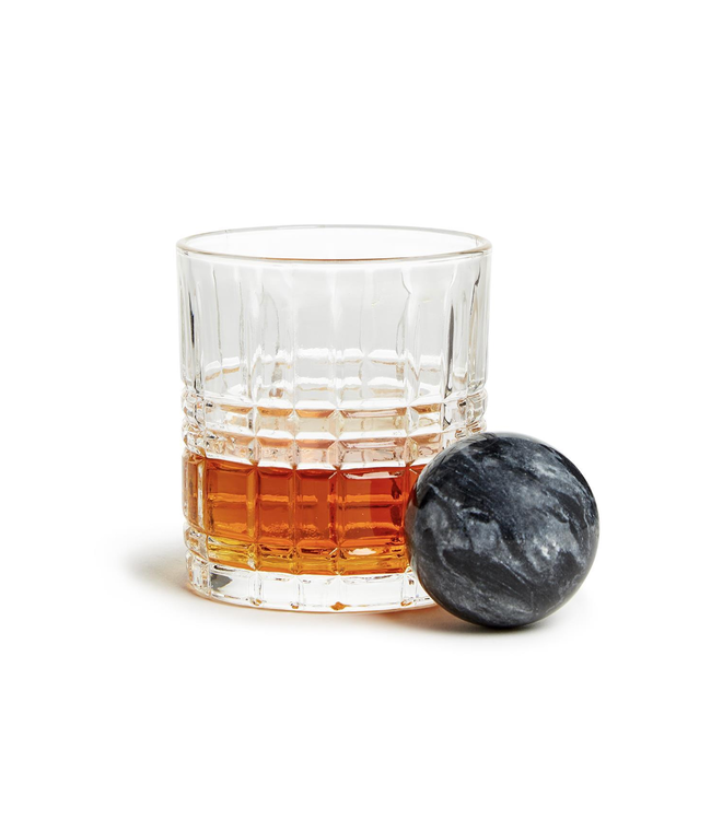 Double Old Fashion Whisky Set Incl Stone Ball