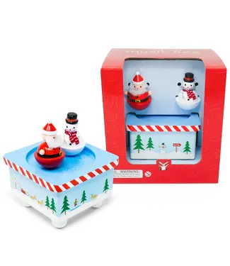 Jack Rabbit Creations Music Box: Dancing Santa & Snowman