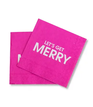 Chez Gagne Let's Get Merry Cocktail Napkin