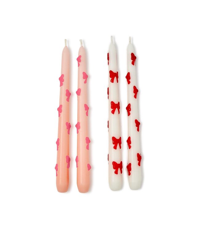 Set of 2 Bow Taper Candles in Gift Box