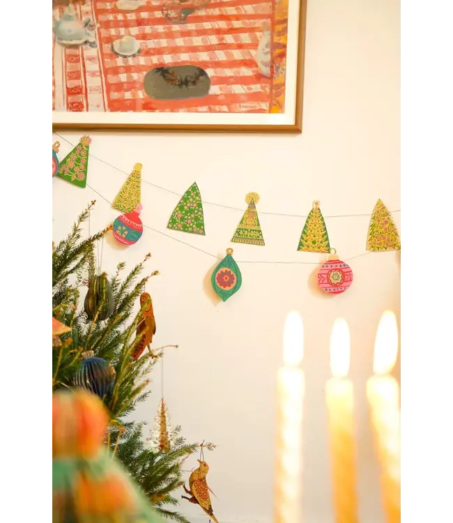 Midcentury Trees Sewn Garland