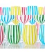 S/4 Stripe Hand-Painted Stemmed Wine Glasses