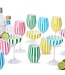 S/4 Stripe Hand-Painted Stemmed Wine Glasses