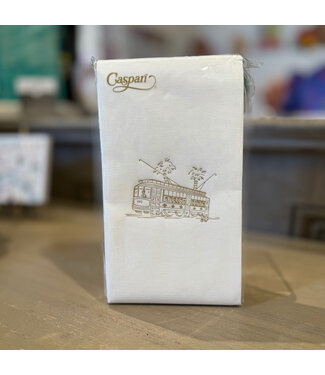 Caspari Gold Foil Streetcar Guest Towels