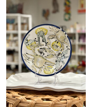 Steve Hasslock Medium Low Bowl - Crab/Shrimp
