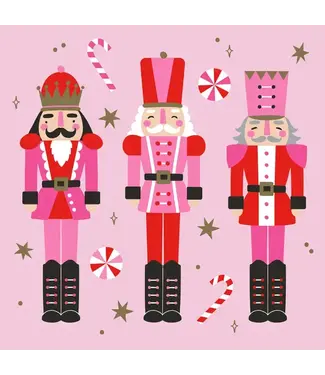 Soiree Sisters Pink Holiday Cocktail Napkins | 3 Nutcracker - 20ct