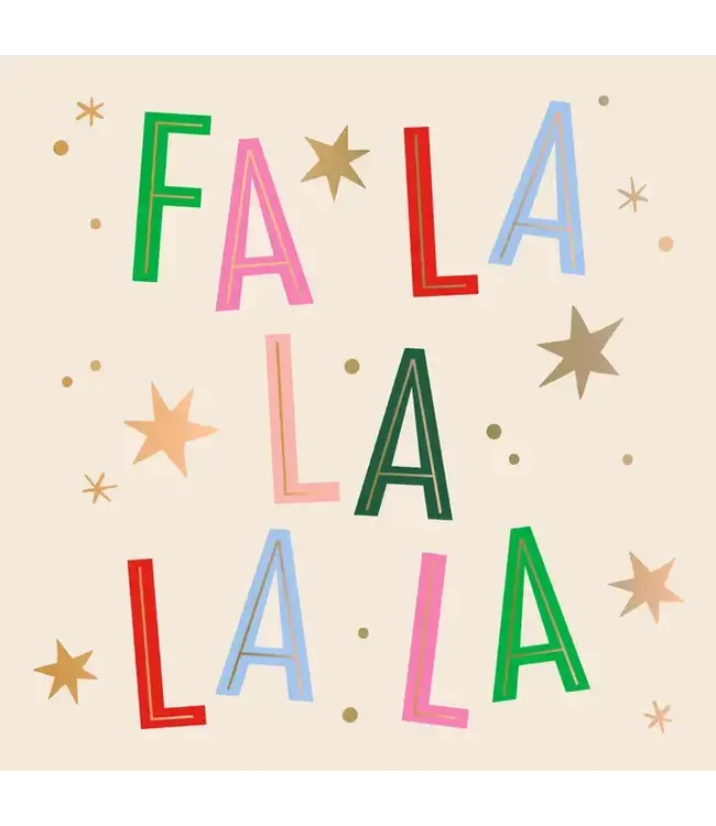 Holiday Cocktail Napkins | Fa La La - Foil - 20ct