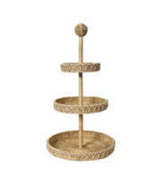 Juliska Provence Rattan 3-Tier Shelving Unit - Whitewash Provence Rattan 3 Tier Shelf Unit