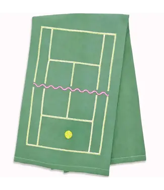 Lynen Tennis Time Embroidered Tea Towel