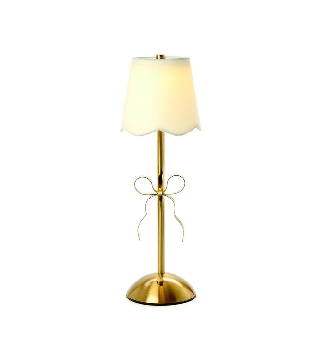 LED Portable Cordless Gold Bow Table Lamp