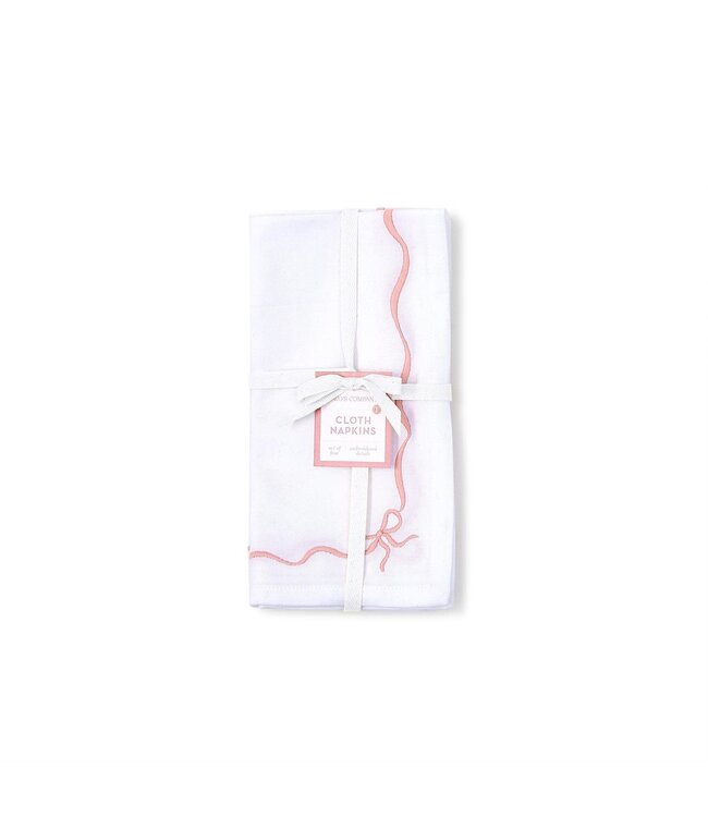 Bow-tiful Set of 4 Embroidered Bow Dinner Napkins