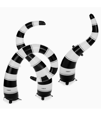 FUNBOY Halloween Decor Black White Lawn Snakes Inflatable Light-Up Decor
