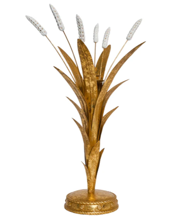 Forest Walk Wheat 17" Candlestick - Gold