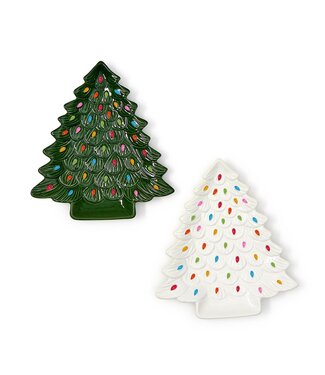 Two's Company Decked Out Vintage Tree Serving Plate