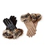 Vegan Leather Faux Fur Cuff Glove