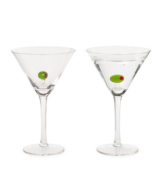 Two's Company Martini Glass with Olive