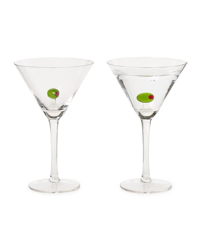 Martini Glass with Olive
