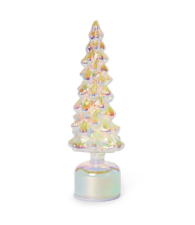 Silver Belle Iridescent Light Up Tree with Rotating Base