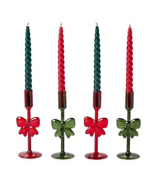 Two's Company Bows S/2 Taper Candleholders