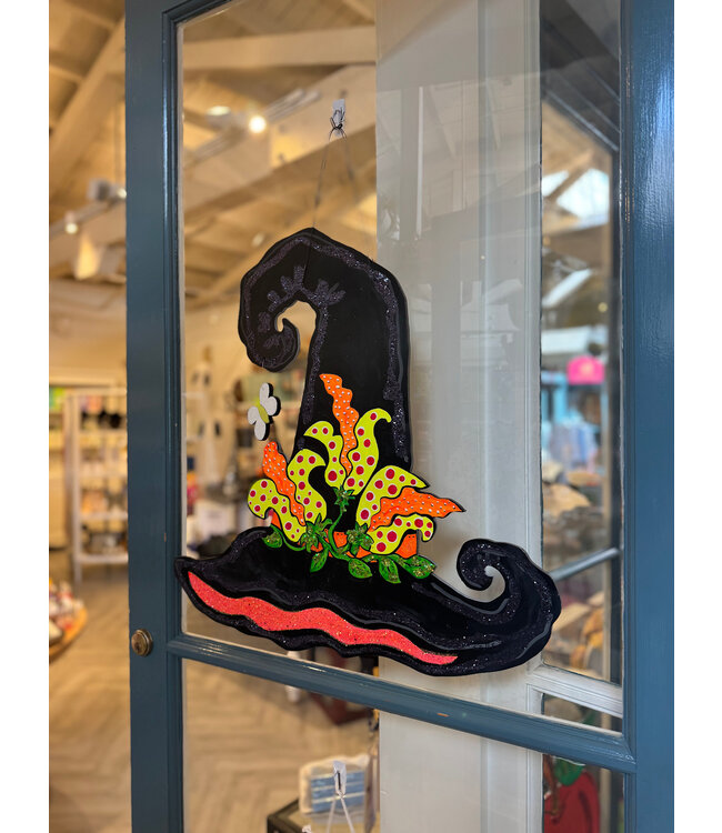 Cynthia Kolls Wooden Witch Hat Doorhanger