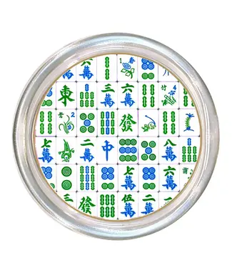 Marye-Kelley Blue and Green Mahjong Coaster