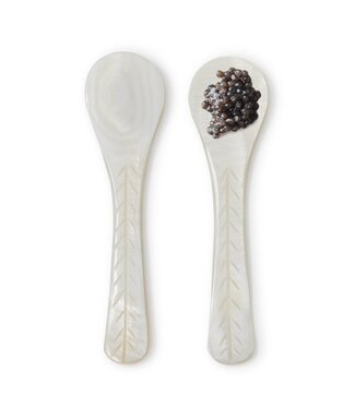 Two's Company Set of 2 Mother of Pearl Caviar Spoons in Gift Box