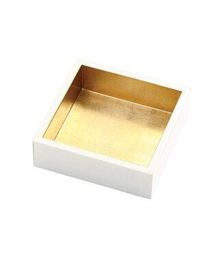 Caspari Cocktail Napkin Holder - Ivory With Gold