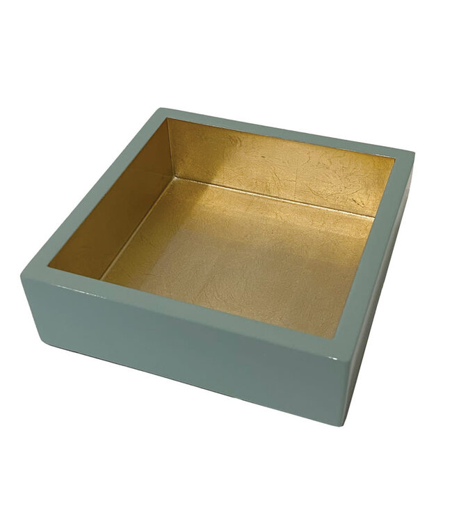 Cocktail Napkin Holder - Celadon With Gold