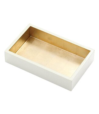 Caspari Guest Towel Holder -Ivory With Gold