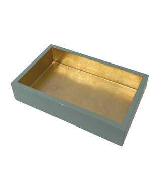 Caspari Guest Towel Holder - Celadon With Gold